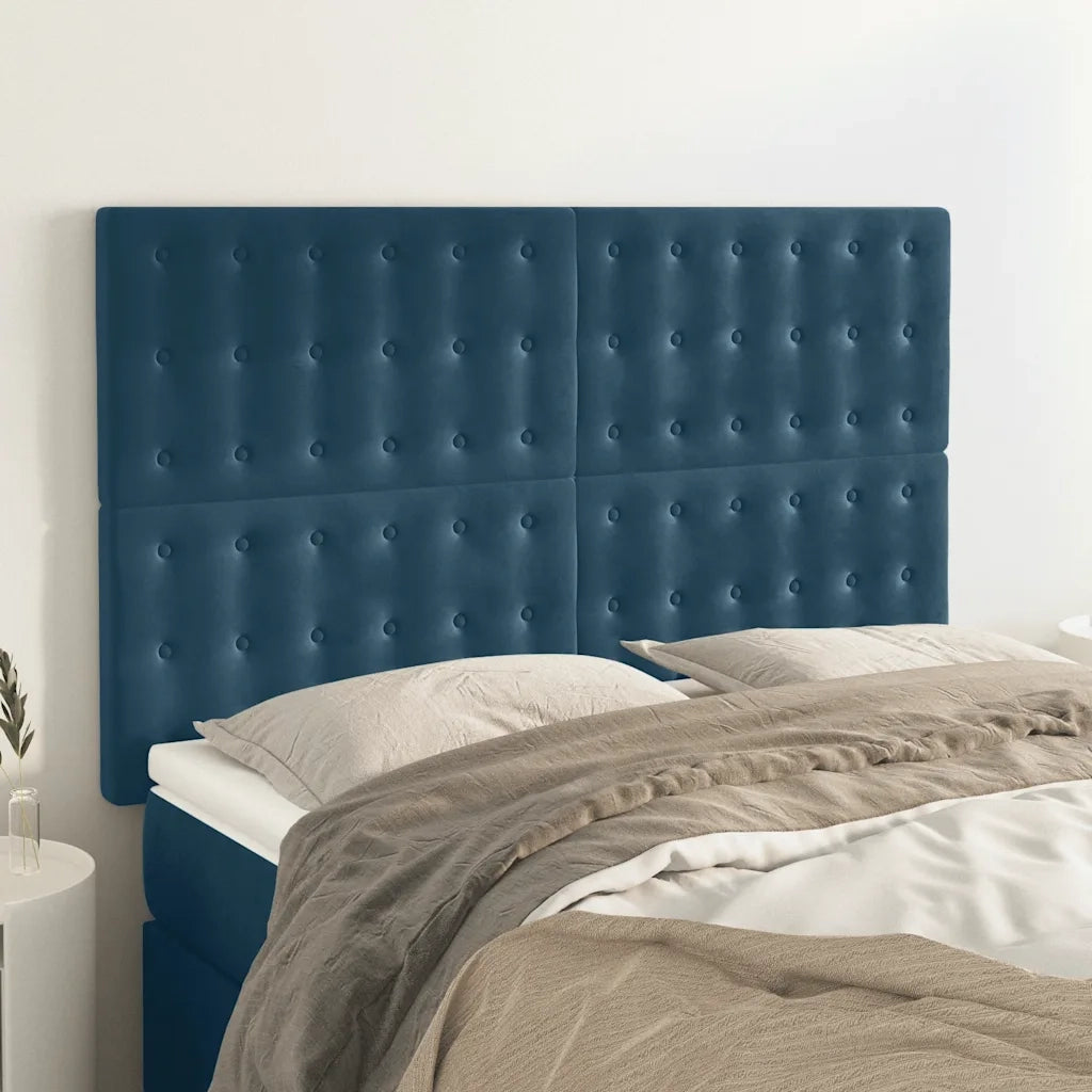 Testiera Blu Scuro 144x5x118/128 cm Velluto 3116818