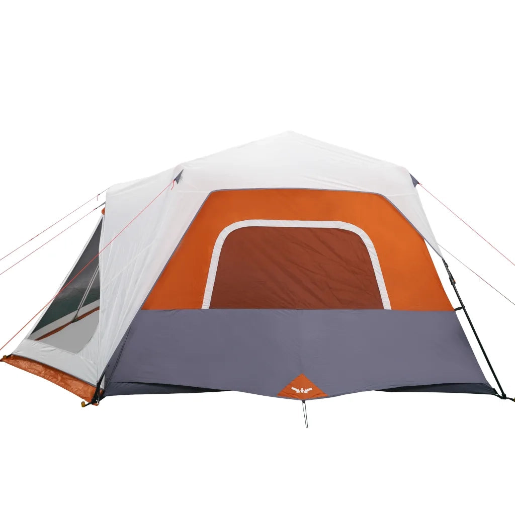 Tenda Famiglia LED 10 Persone-Tenda da campeggio Grigio/Arancione Rilascio Rapido