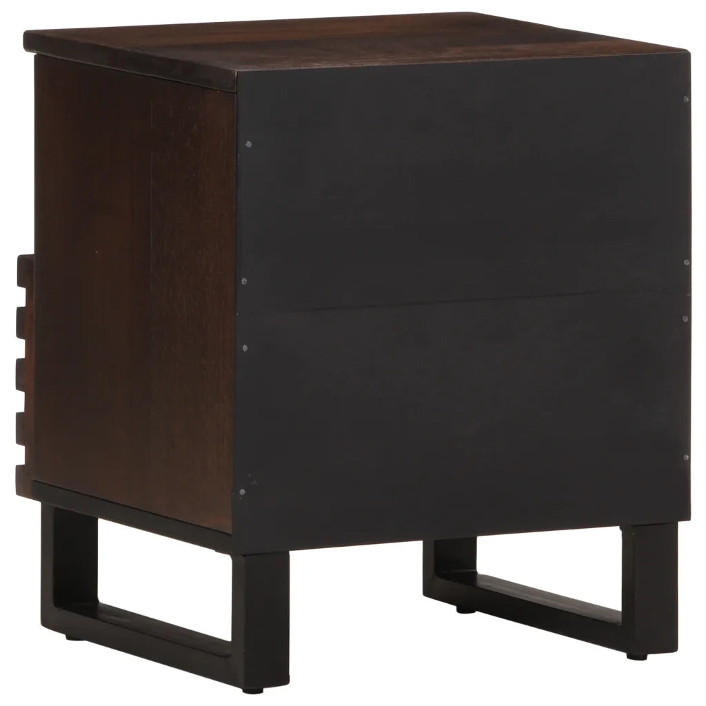 Set di 2 Comodini | Armadio da Notte | Mobiletto da notte 40x34x46 cm in Legno Massello di Mango