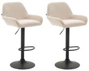 Set 2 Sgabelli Braga in tessuto crema,nero