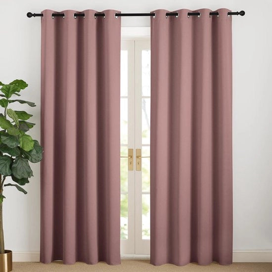 Tende di oscuramento - Isolanti termici - 2 pannelli - Rosa selvatica - 140 x 200 cm