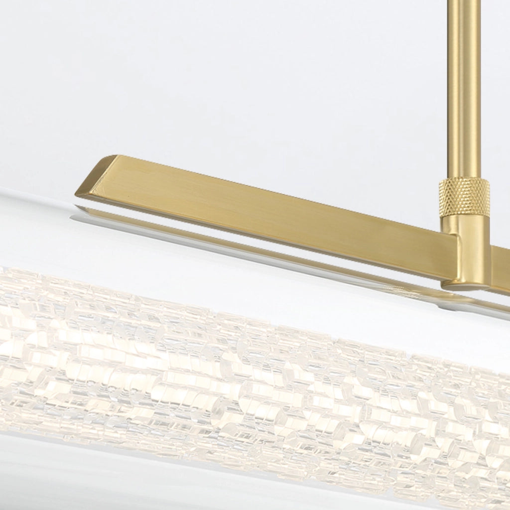 Lampada sospesa rétro oro tubo 122cm LED 38W Quintiesse