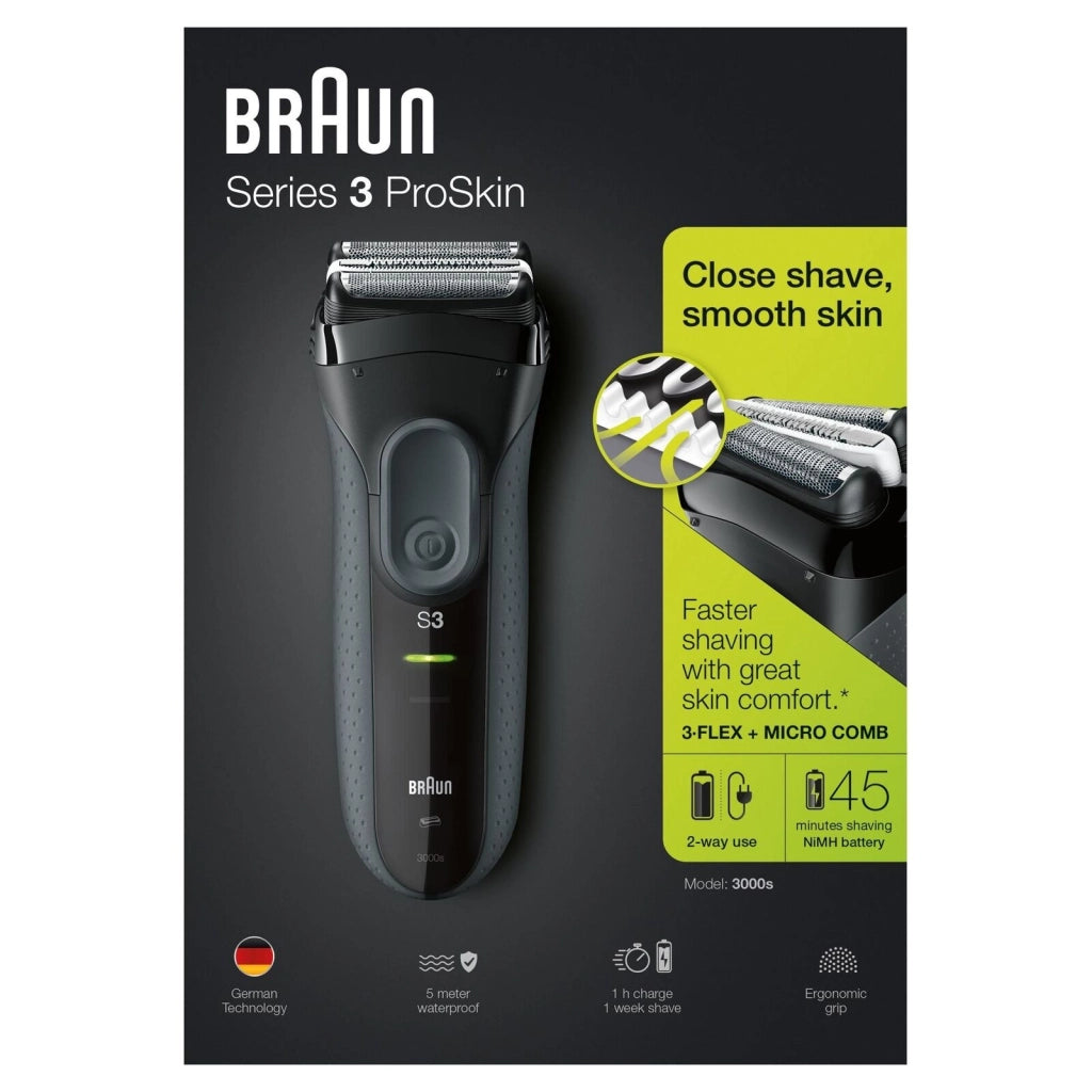 Braun Series 3 3000s Rasoio Nero rasoio elettrico