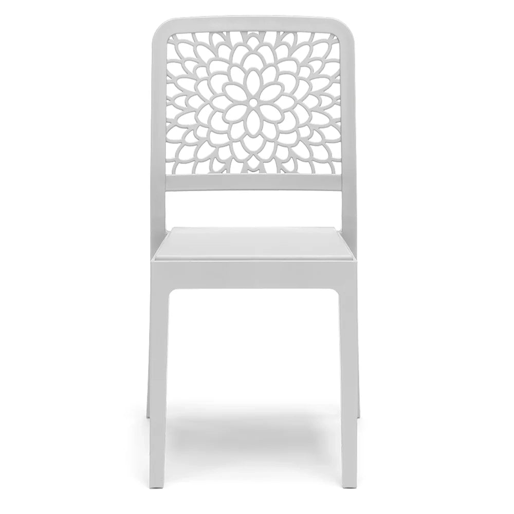 Sedia in polipropilene TICHE, impilabile, resistente ai raggi UV, design moderno, ideale per sala da pranzo, cucina, sala d’attesa, bar, ristoranti o giardino, colore Bianco