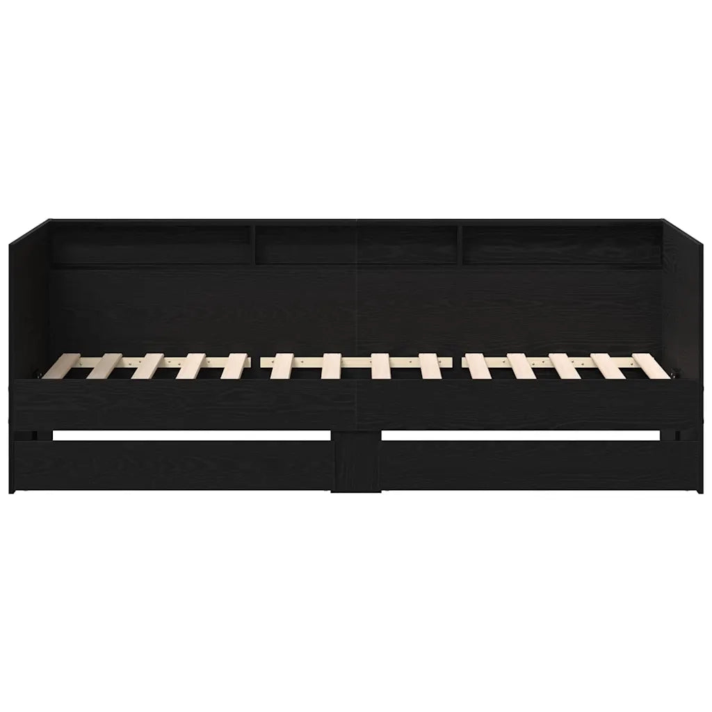 Daybed con testiera Rovere Nero 100 x 200 cm Legno multistrato 3333986