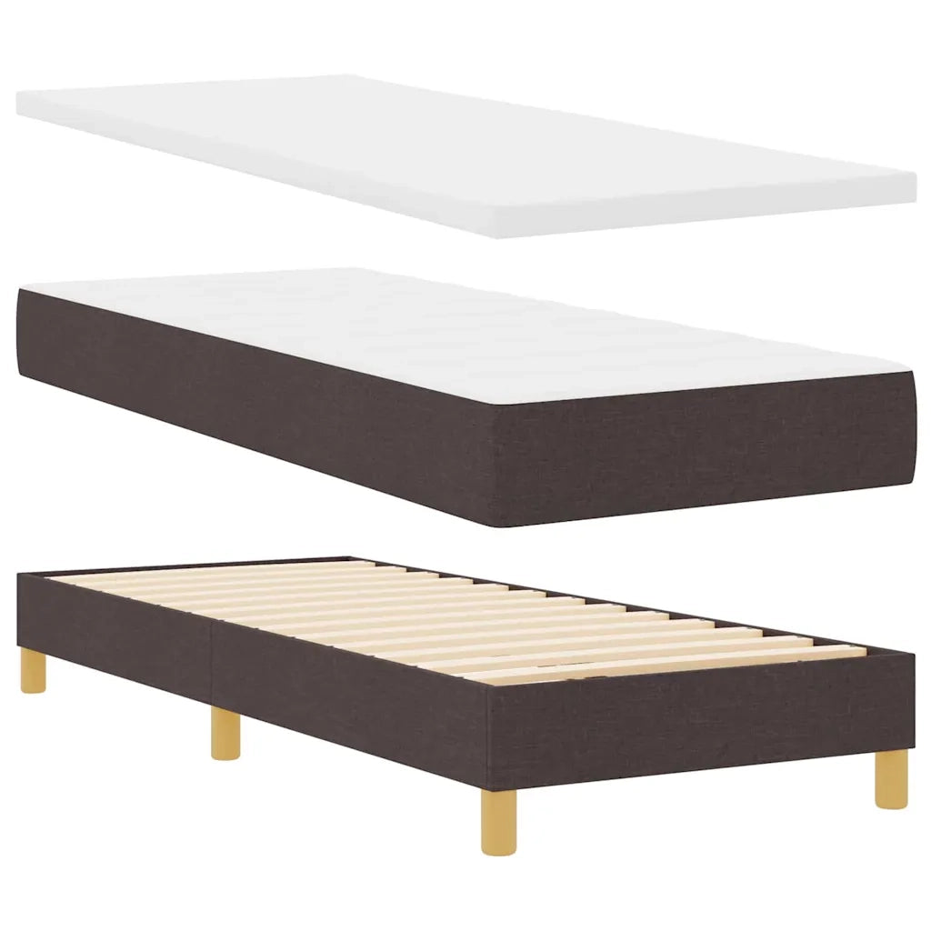 Letto a molle con materasso Marrone Scuro 200 x 80 cm Tessuto 3341324
