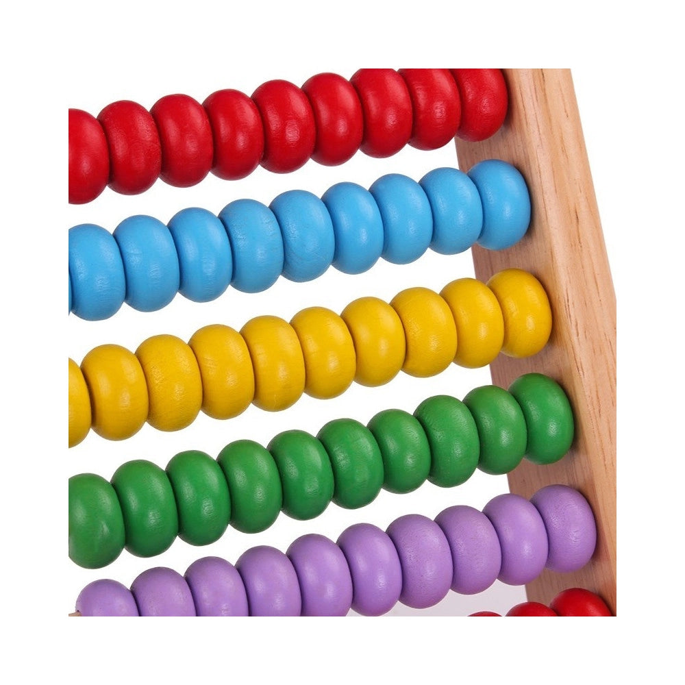 Trade Shop - Pallottoliere Abaco Classico Con Telaio In Legno Con Perline Wooden Toys -
