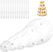 Tavolo da torta con piedistallo - Set di supporti da torta - Per più piani - Riciclabile - Stanghe di plastica per tavolo da torta