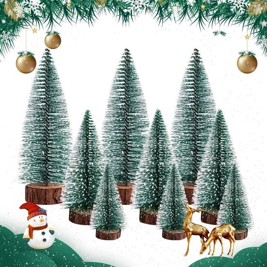 Albero di Natale Miniaturo - Ideale per la Decorazione - Verde - Albero di Neve - Atmosfera Accogliente per le Feste - Adatto per ogni ...