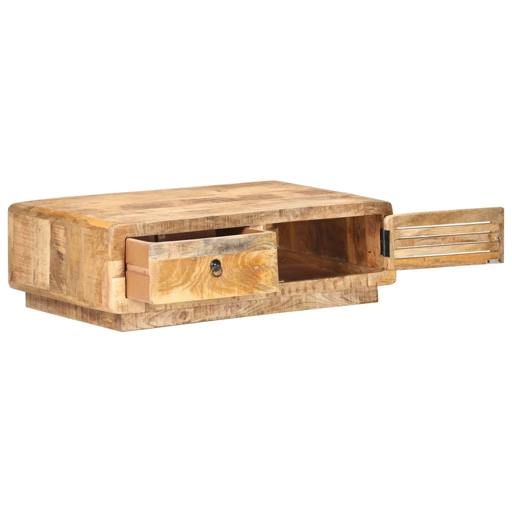 Tavolino da Salotto 90x60x29 cm in Legno di Mango Grezzo 320458