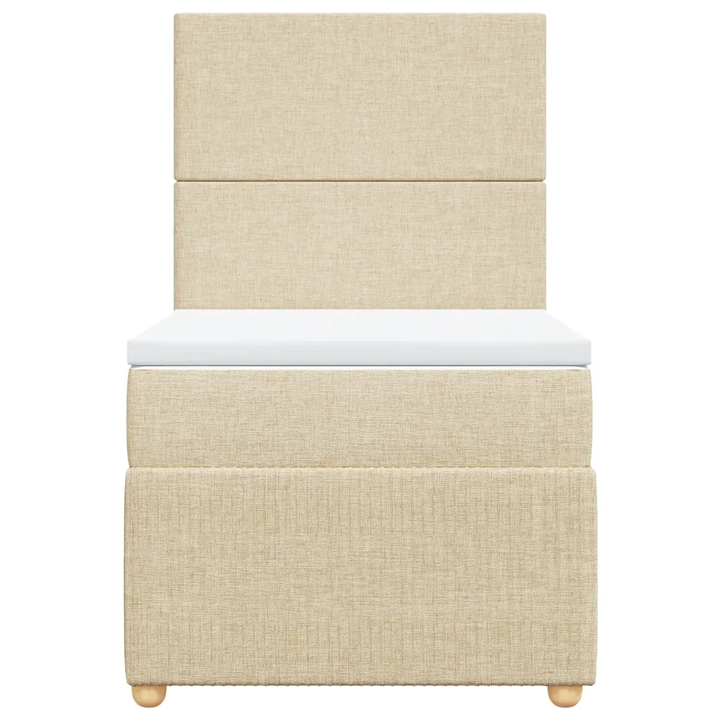 Giroletto a Molle con Materasso Crema 90x190 cm in Tessuto