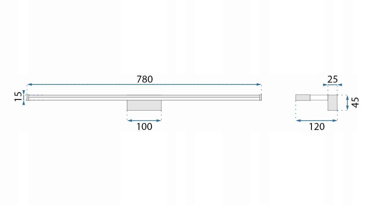 Lampada Da Parete Da Bagno Led Sopra Specchio 15w 68,5cm APP370-1W Cromo