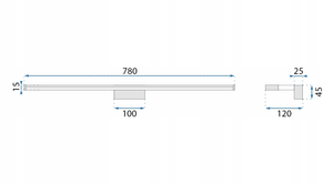 Lampada Da Parete Da Bagno Led Sopra Specchio 15w 68,5cm APP370-1W Cromo
