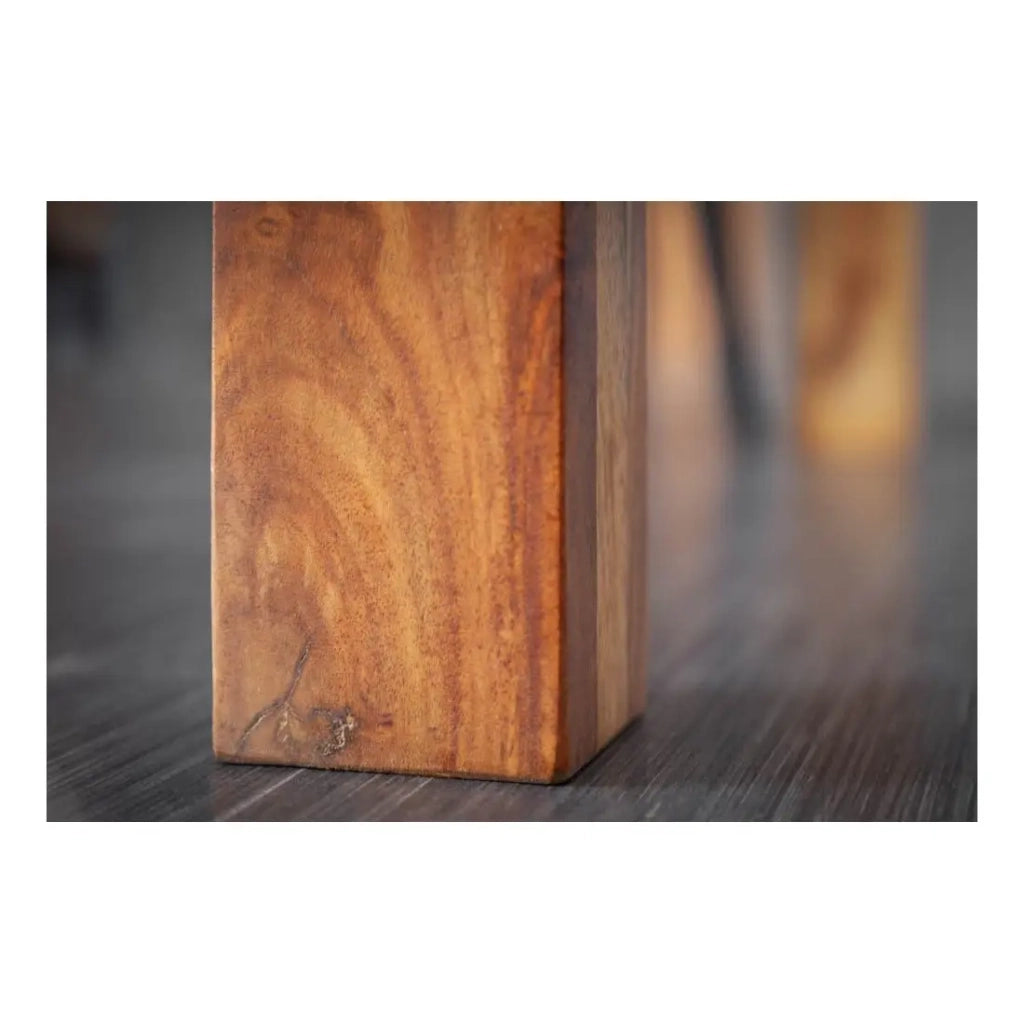 Table TAVINA – Legno massiccio di sheesham – 135 cm – Piano spesso 97 mm – Stile rustico