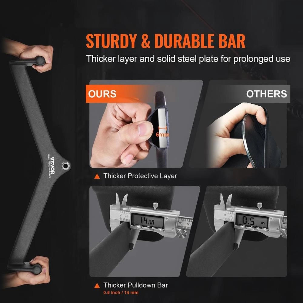 Lat Pulldown Attachment, Rowing V-bar Attachment, 550 Kg Load Capacity For Cable Machines, Triceps Pull-up Bar, Rubber-coated Grip For Back Strength Training, Biceps Curl Triceps Lat Pulldown Bar