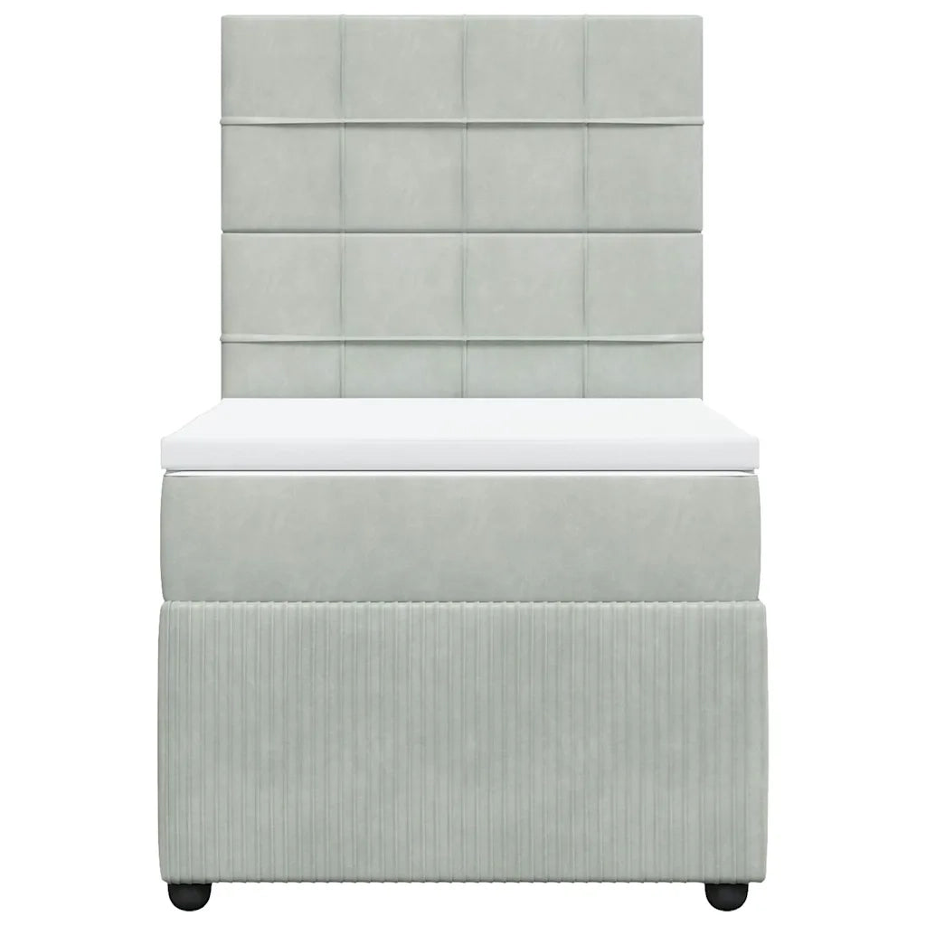 Giroletto a Molle con Materasso Grigio Chiaro 80x200 cm Velluto 3292190