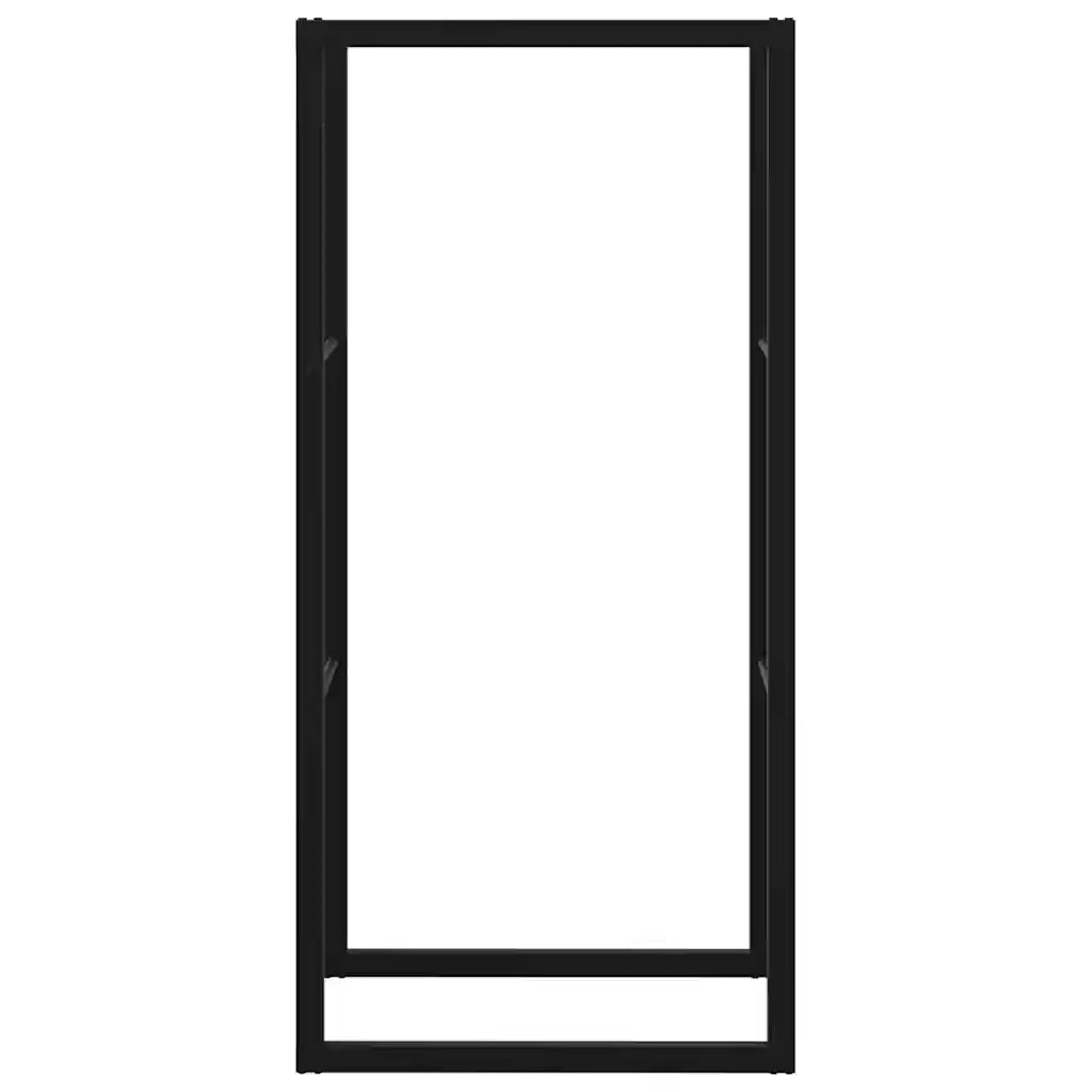Rastrelliera per Legna da Ardere-Portalegna Nera 55x30x116 cm in Acciaio