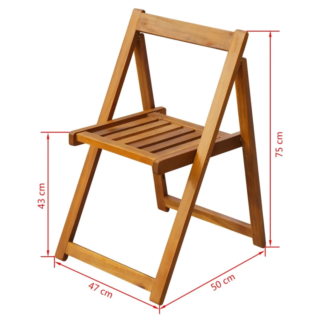 Sedie da Giardino Pieghevoli 2 pz in Legno Massello d'Acacia 42660