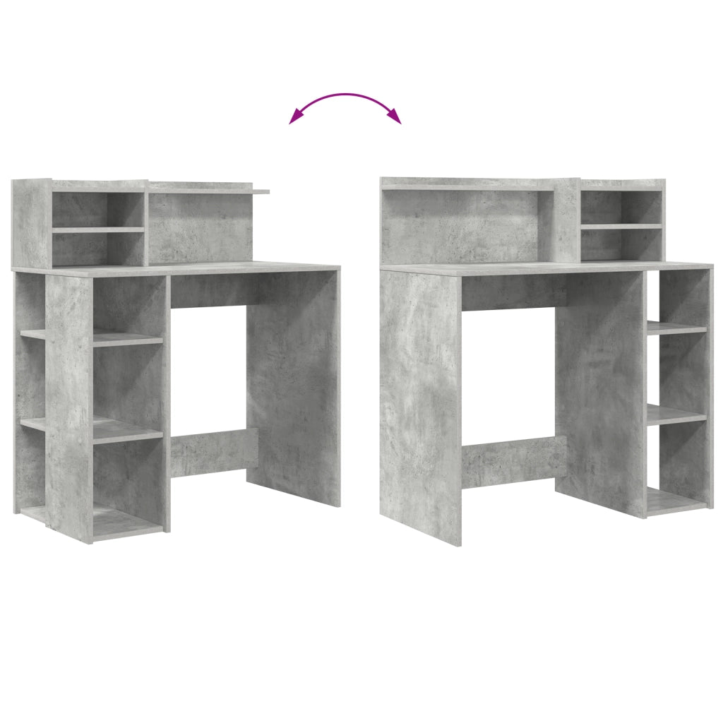 Scrivania con Storage Grigia 90x48x101.5 cm Legno ingegnerizzato