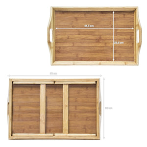 Vassoio per colazione in bambù con mensola da letto pieghevole 2013072