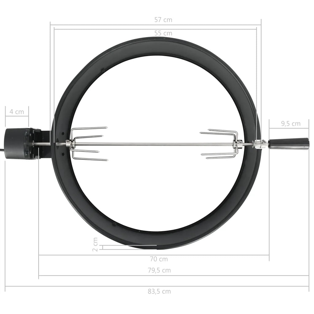 Kit per Barbecue allo Spiedo 57 cm Nero CFW7862767