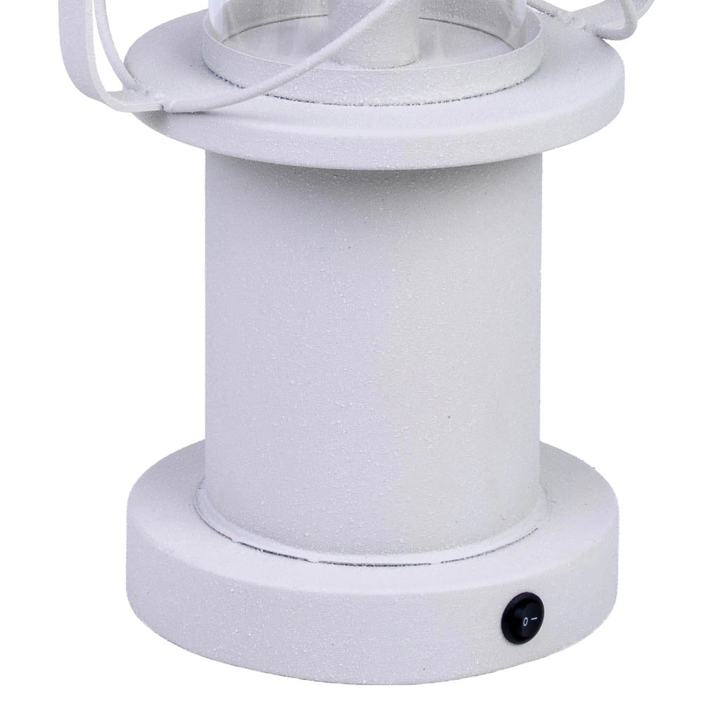 Lampada tavolo metallo bianco LED 21x18.5x46.5/52.5h cm