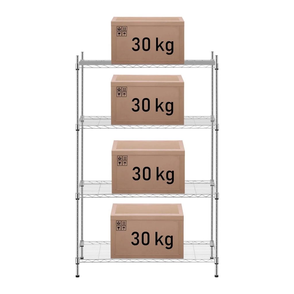 Scaffale professionale in metallo cromato - 35 x 90 x 137 cm - 120 kg 14_0001534