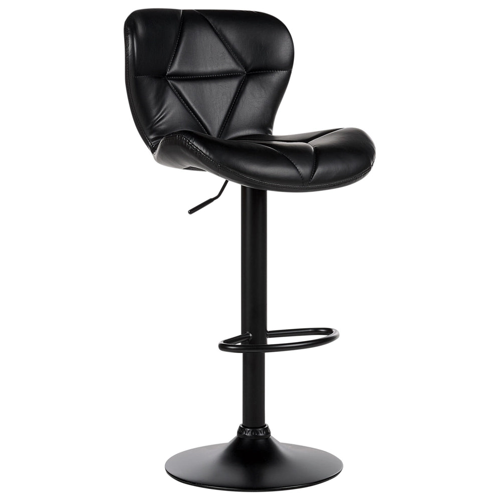 Set di 2 sgabelli in ecopelle nero con altezza regolabile sedia da bar moderna da cucina