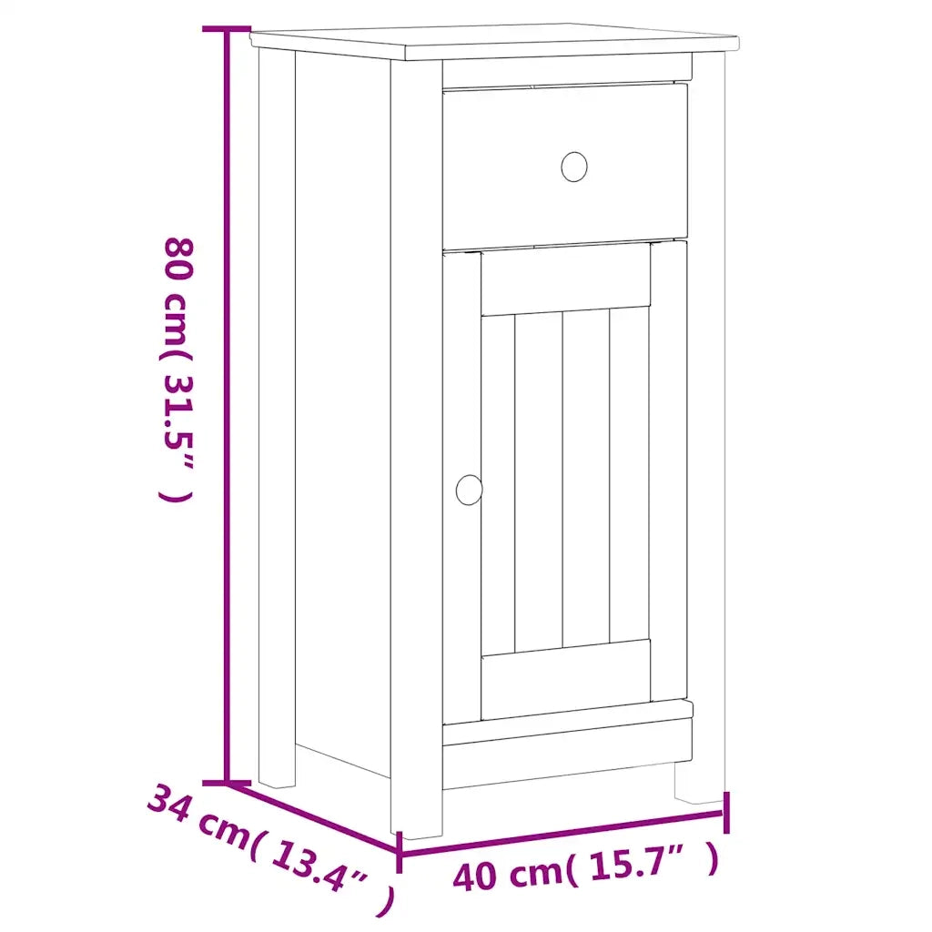 Set Mobili da Bagno | Armadio da bagno 3 pz BERG Nero in Legno Massello di Pino