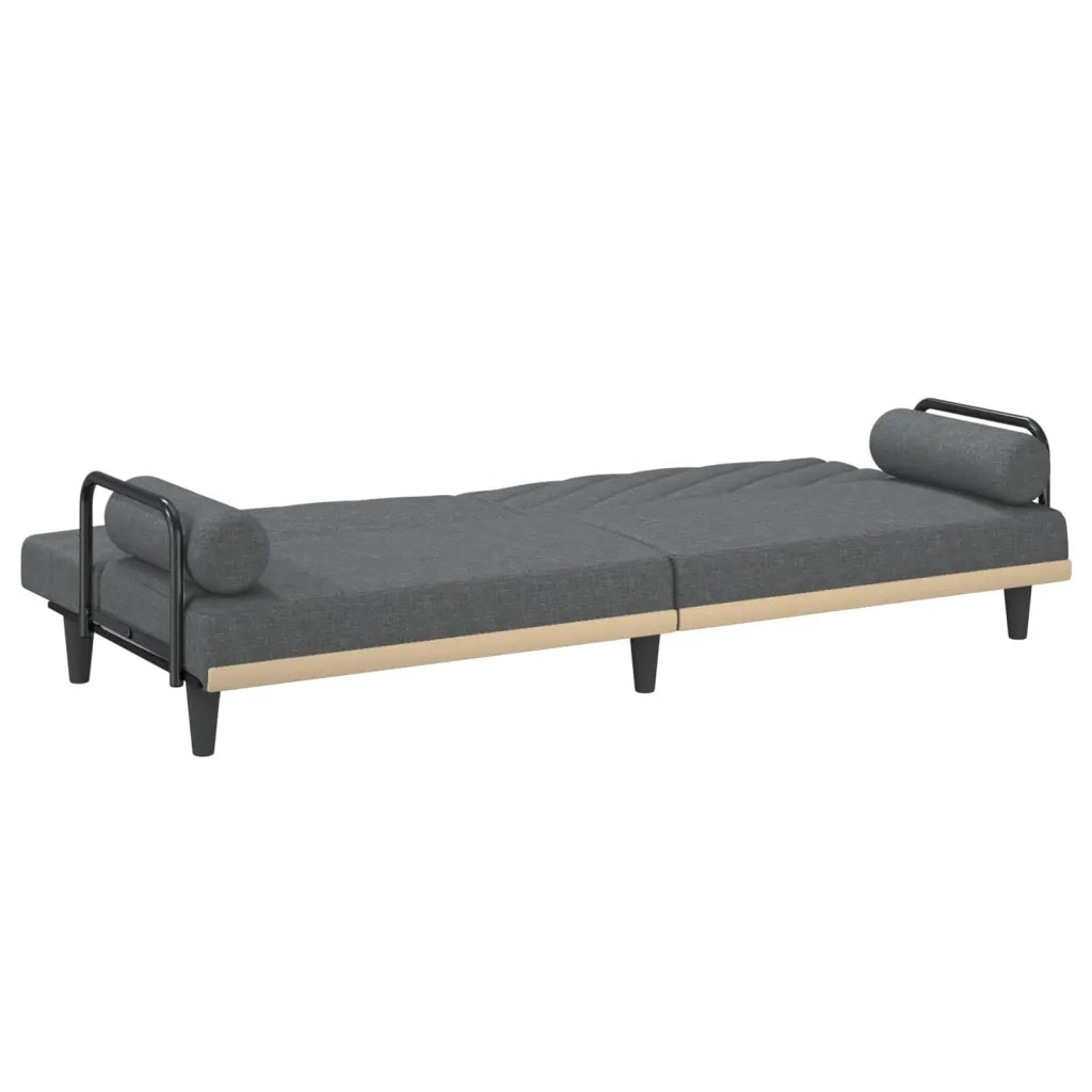 Divano Letto con Braccioli Grigio Scuro in Tessuto 351932