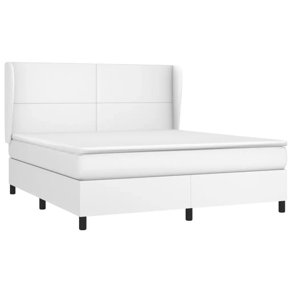 Giroletto a Molle con Materasso Bianco 180x200 cm in Similpelle