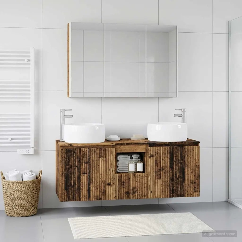 Set di Armadi da Bagno 4 pcs Legno antico Legno ingegnerizzato 3406549