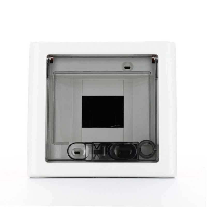 GW40602 Centralino Protetto da Incasso con Porta Trasparente Fumè 4 Moduli Ip40