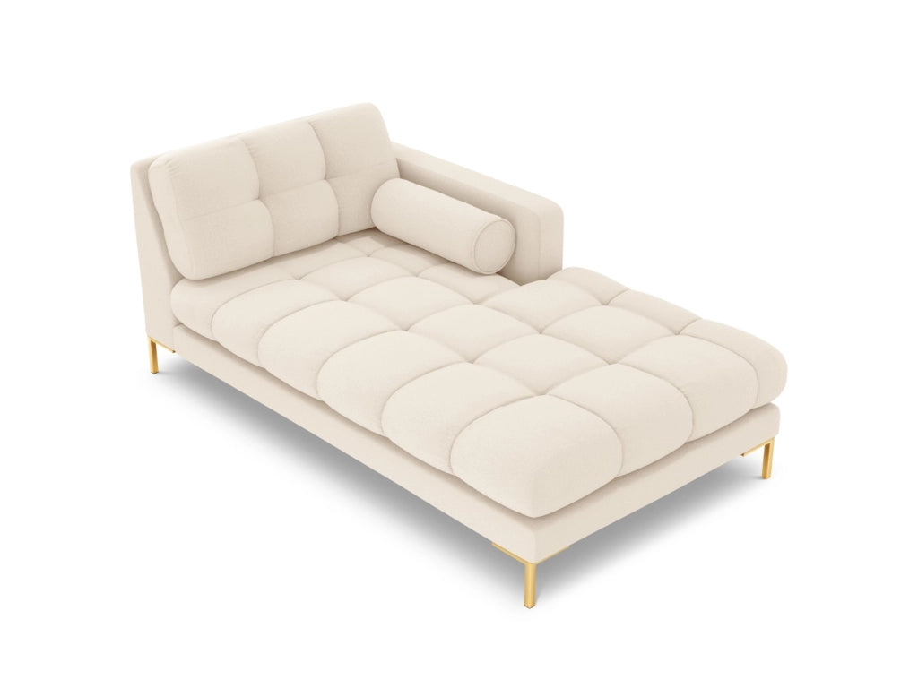 Cosmopolitan Design - Chaise longue destra "Bali" in tessuto strutturato beige chiaro 