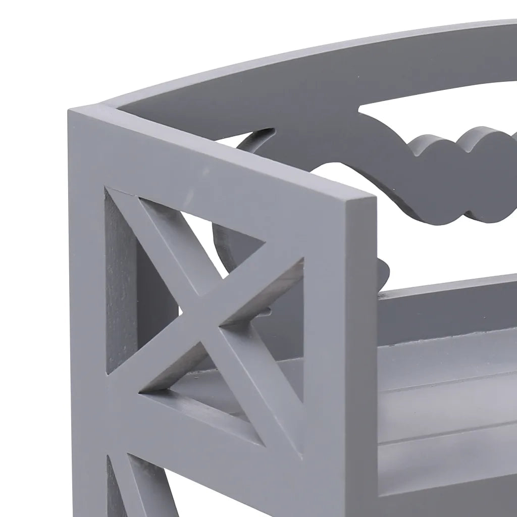 Mobiletto da Bagno Grigio 46x24x116 cm in Legno di Paulownia 284110