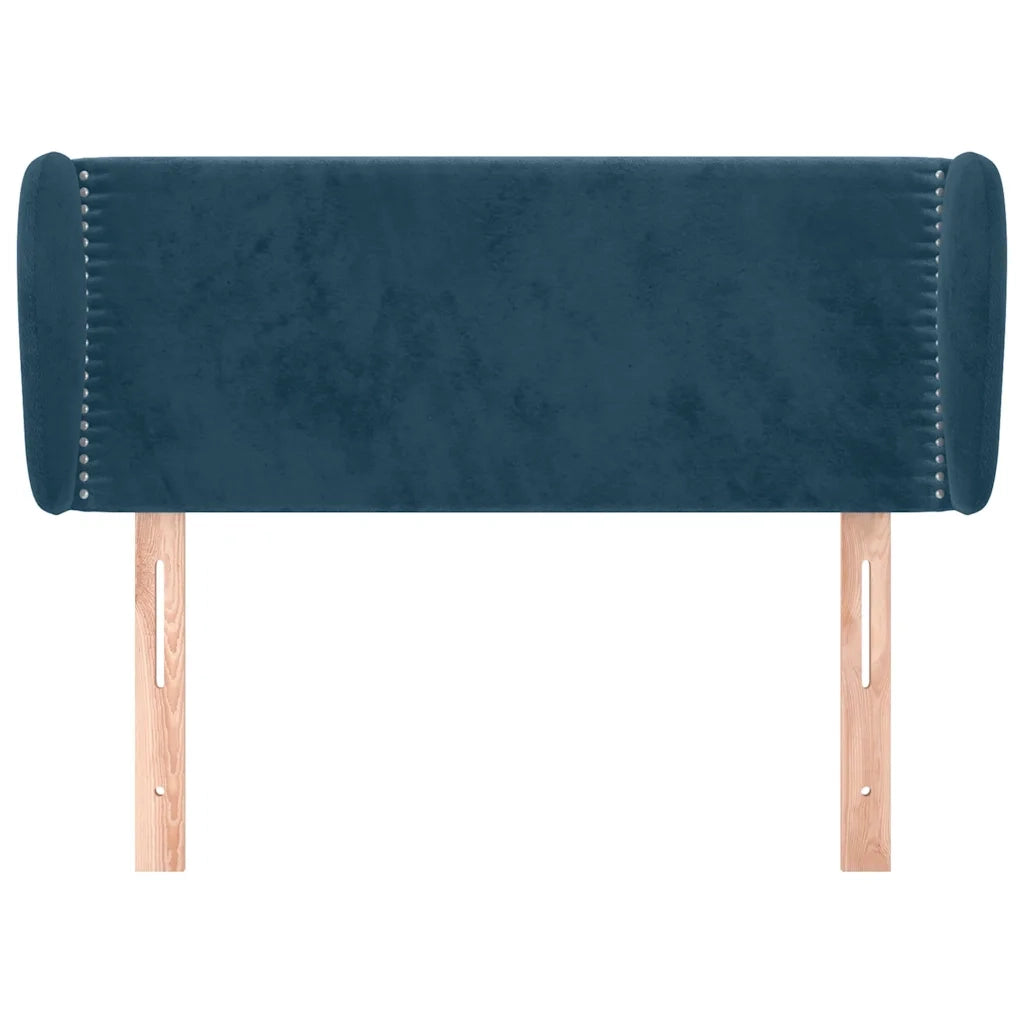 Testiera | Testata ad Orecchio Blu Scuro 103x23x78/88 cm in Velluto