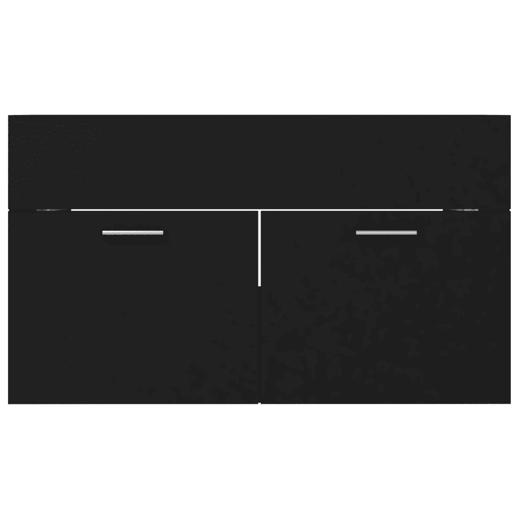 Mobile Sottolavabo-Armadietto da bagno Nero 80x38,5x46 cm in Legno Multistrato