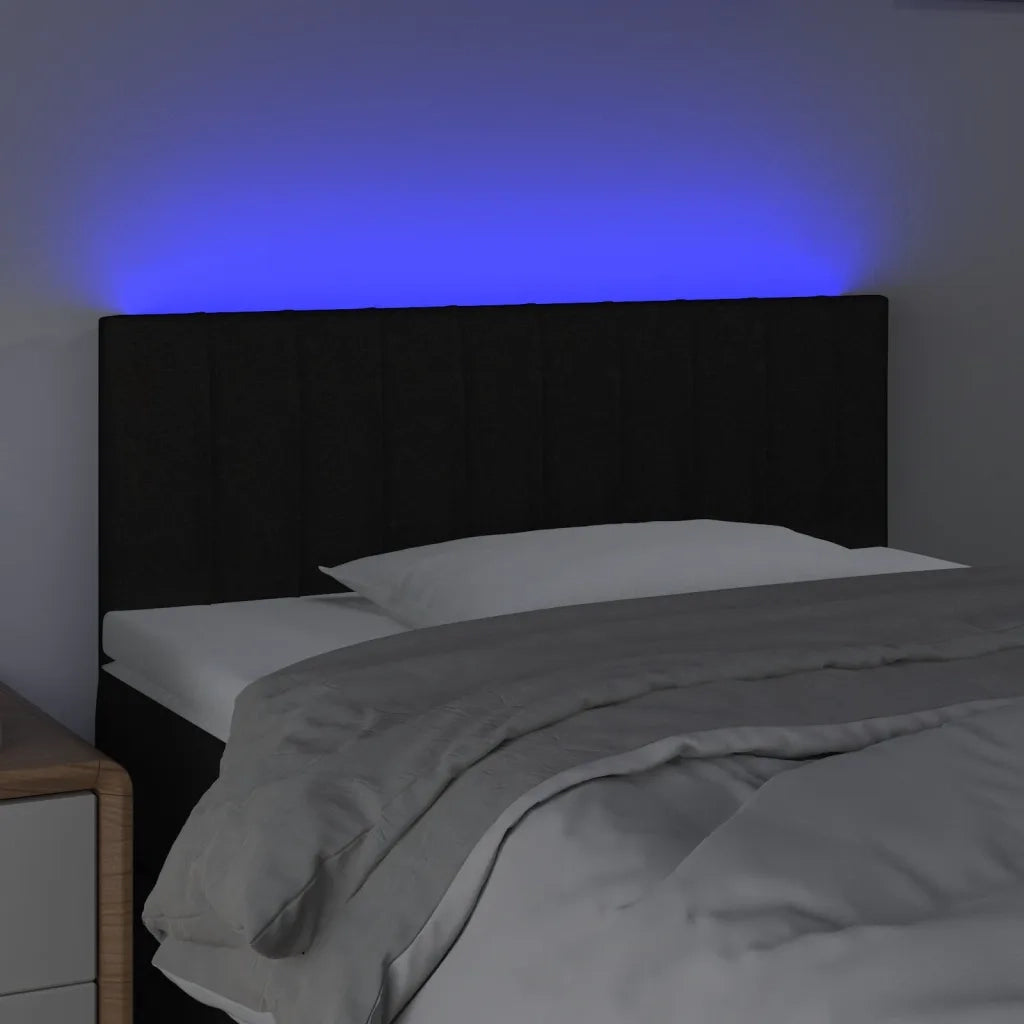Testiera a LED-Testata con LED Nera 80x5x78/88 cm in Tessuto 452166