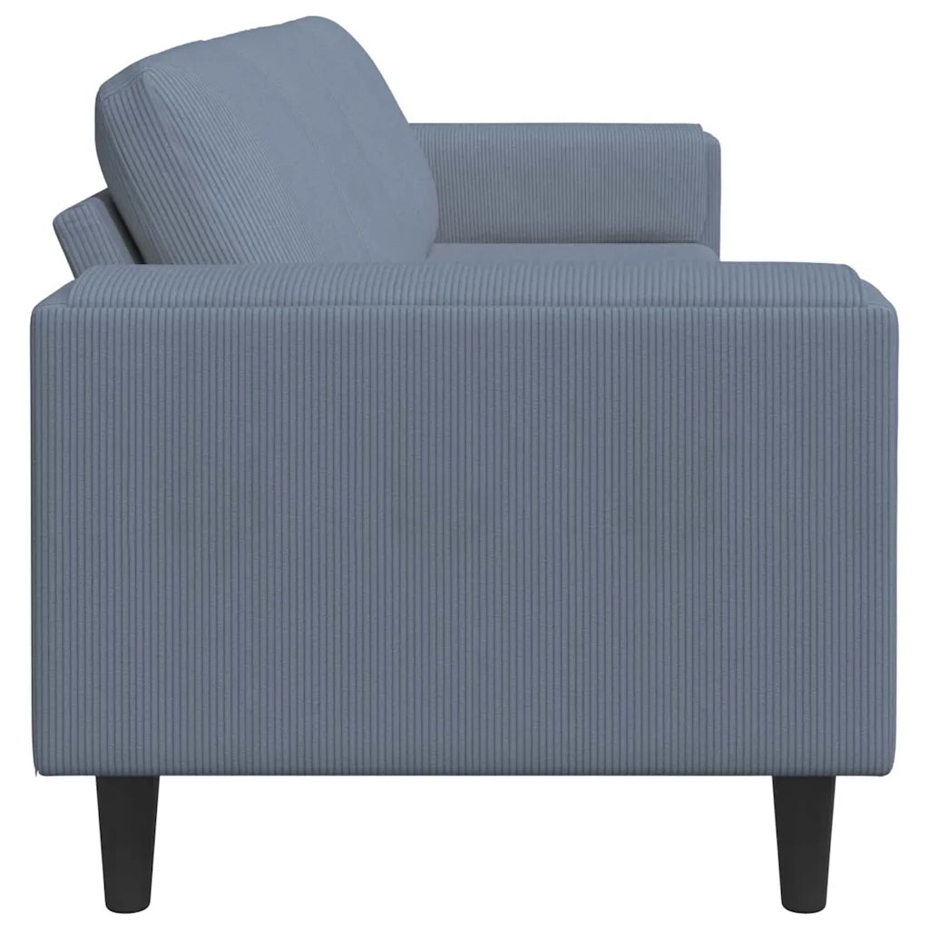 Divano Blu 250 x 77 x 76 cm Tessuto in Cords 3335103