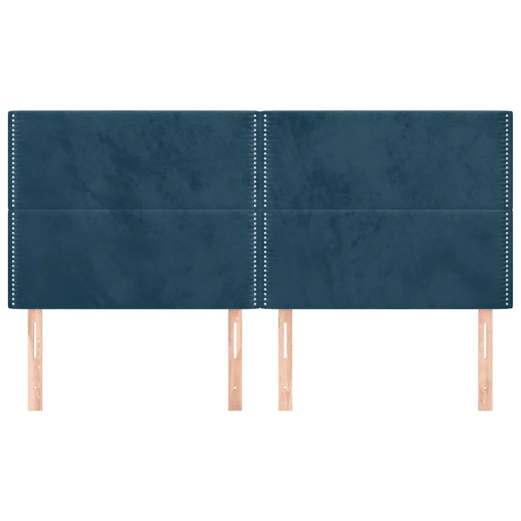 Testiera | Testata Blu Scuro 200x5x118/128 cm Velluto