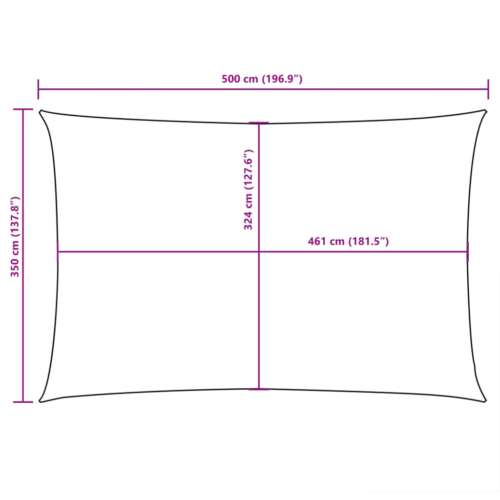 Vela Ombreggiante-Parasole a vela Oxford Rettangolare 3,5x5 m Crema