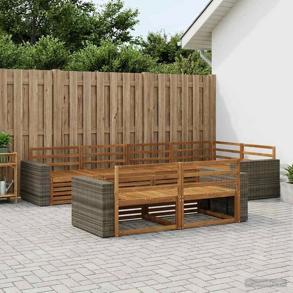 Set di divani da esterno 7 pz Naturale 3383487