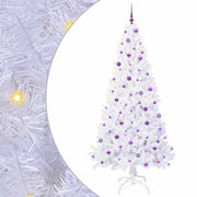 Albero di Natale Artificiale-Albero Natalizio Bianco 240 cm PVC e Acciaio 743621
