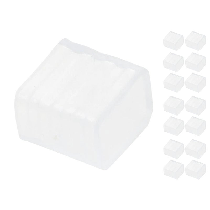 15 Gommini PVC di Chiusura per Striscia LED Impermeabile Passo 10mm Interno 13x7mm