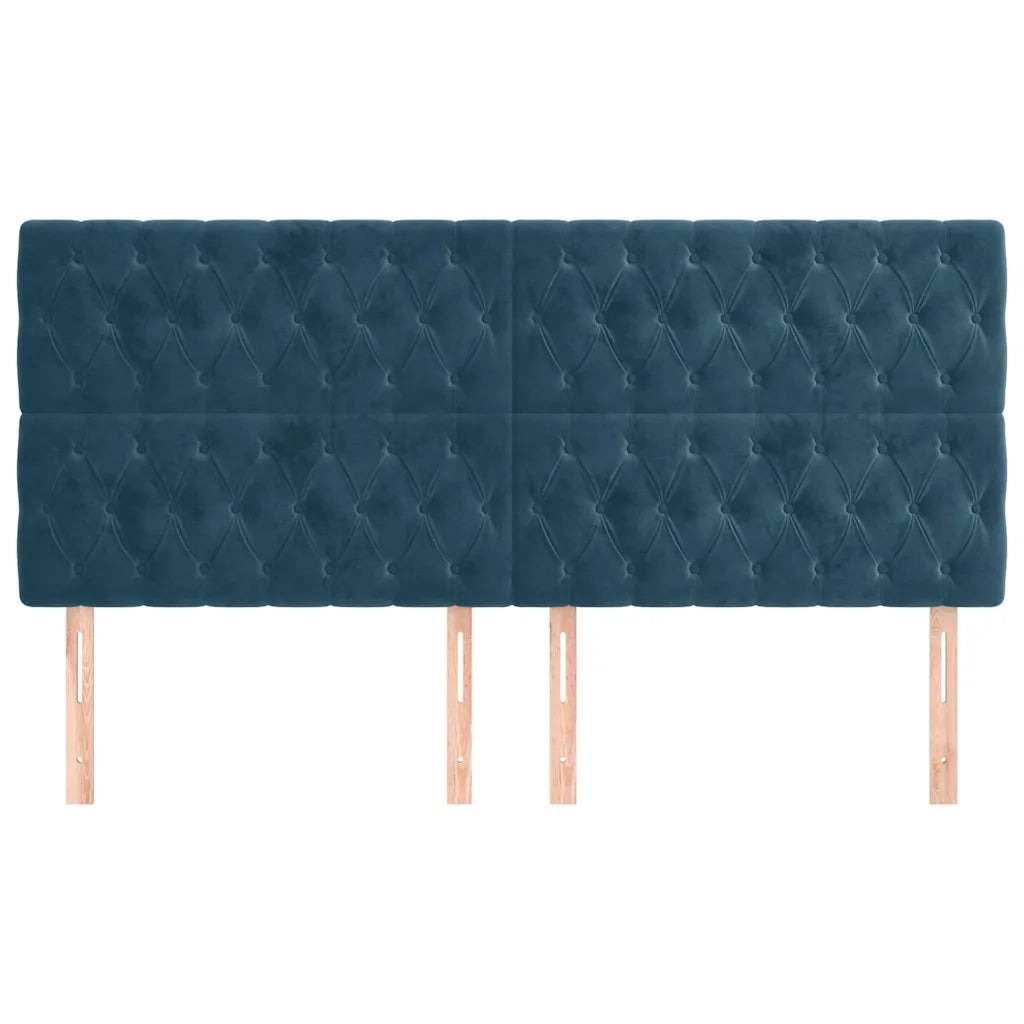 Testiera Blu Scuro 180x7x118/128 cm Velluto