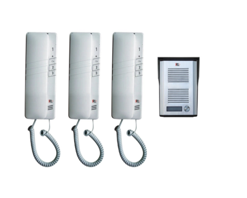 KIT CITOFONO APRIPORTA CANCELLO TRE CORNETTE 4 FILI CASA UFFICIO INTERFONO