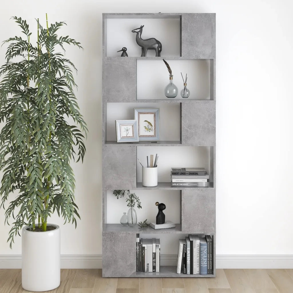 Libreria/Divisorio Grigio Cemento 80x24x186 cm in Truciolato 809156