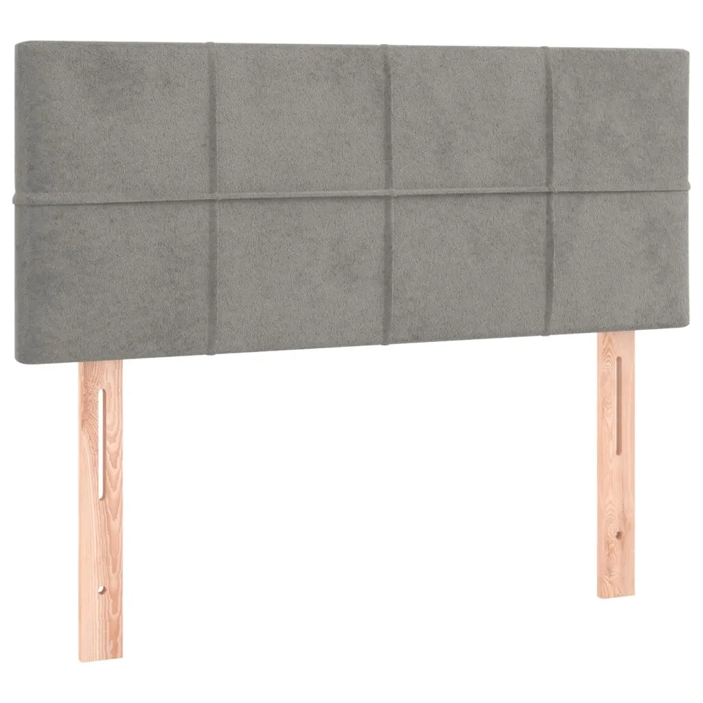 Letto a Molle con Materasso e LED Grigio Chiaro 100x200 cm Velluto