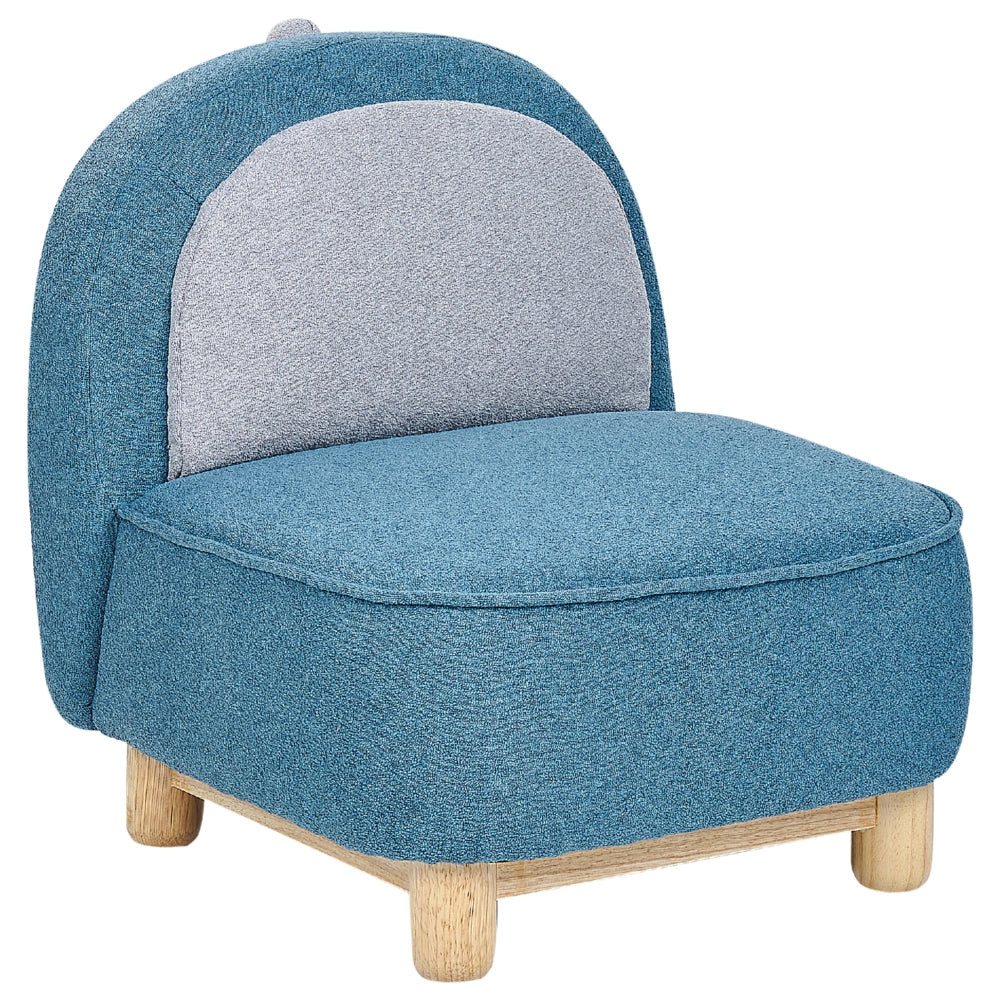 Sedia per animali tessuto in poliestere blu Sedile senza braccioli per cameretta per bambini Design moderno Dinosauro
