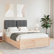 Letto con Testiera Rivestita Grigio scuro 120 x 200 cm 3405538